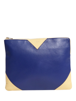 Pre-loved CELINE Two Tone Clutch Bag, Blue - view 2, Blue