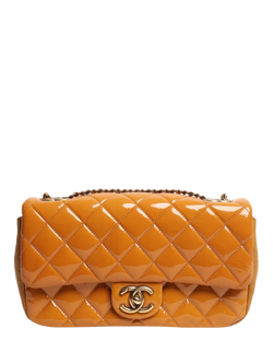 Pre-loved CHANEL 2015 Patent Flap Bag, Yellow, Yellow