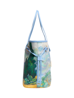 Pre-loved Louis Vuitton X Jeff Koons 2017 Limited Edition Van Gogh Neverfull MM Tote Bag, Blue - view 2, Blue