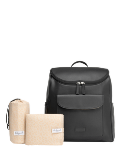 Storksak Lennox Vegan Leather Convertible Changing Backpack, Black, Black