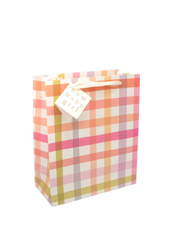 Caroline Gardner Baby Girl Check Gift Bag, Multi, Multi