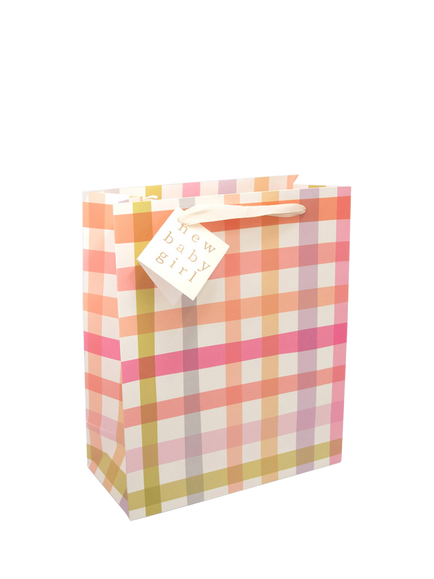 Caroline Gardner Baby Girl Check Gift Bag, Multi, Multi