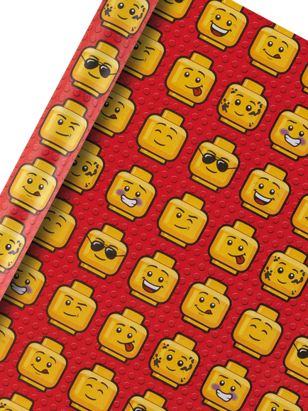 Hallmark LEGO Heads Wrapping Paper, 2m, Multi, Multi