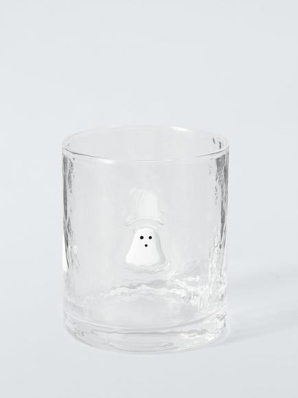 John Lewis Halloween Ghost Icon Glass Tumbler, 400ml, Clear/White, Clear Clear