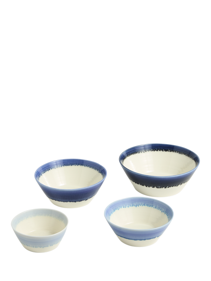 Royal Doulton Pacific Glaze Porcelain Stacking Bowls, Set of 4, 18cm, Blue - view 2, Blue