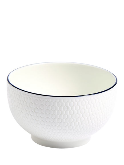 Wedgwood Gio Blue Line Bone China Rice Bowl, 11cm, White, White