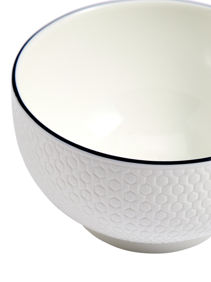 Wedgwood Gio Blue Line Bone China Rice Bowl, 11cm, White - view 2, White