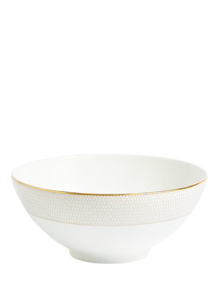 Wedgwood Gio Gold Bone China Cereal Bowl, 20cm, White/Gold, White