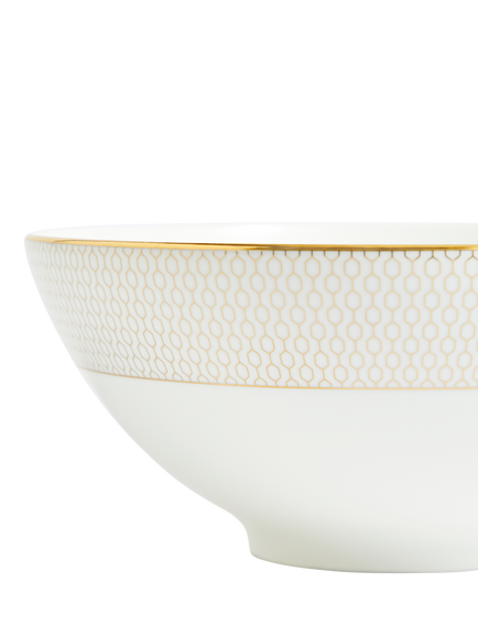 Wedgwood Gio Gold Bone China Cereal Bowl, 20cm, White/Gold - view 2, White