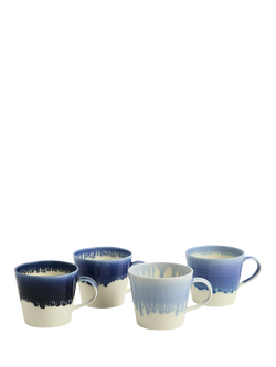 Royal Doulton Pacific Glaze Porcelain Mugs, Set of 4, 400ml, Blue, Blue