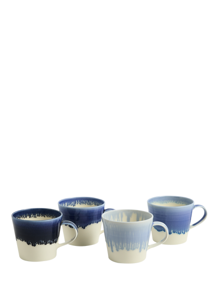 Royal Doulton Pacific Glaze Porcelain Mugs, Set of 4, 400ml, Blue, Blue