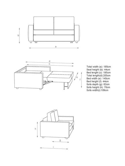 Innovation Living Neah 140 Sofa Bed, Esina Olive 413 - view 2, Esina Olive 413