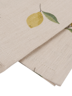 Sophie Allport Lemons Linen Rich Napkins, Set of 4, Yellow - view 2, Yellow