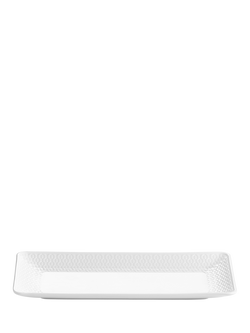 Wedgwood Gio Bone China Rectangular Tray, 21cm, White, White