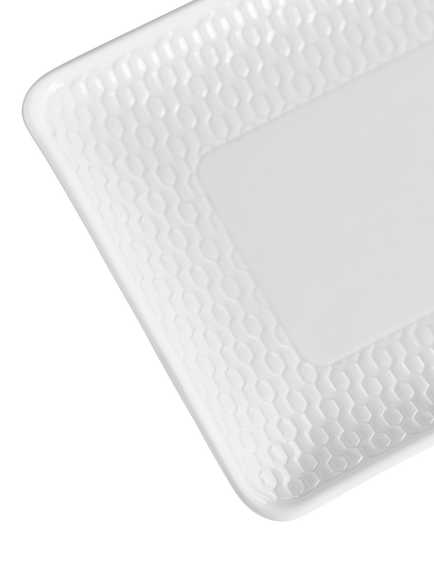 Wedgwood Gio Bone China Rectangular Tray, 21cm, White - view 2, White