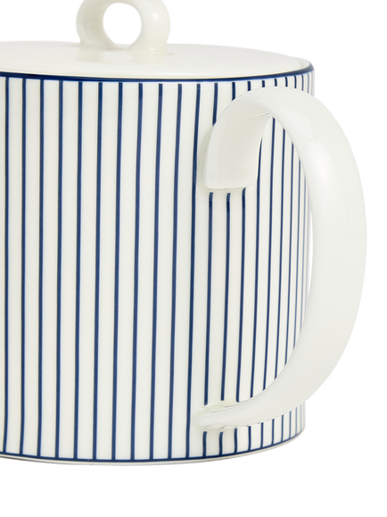 Wedgwood Gio Blue Line Bone China Small Teapot, 400ml, White - view 2, White