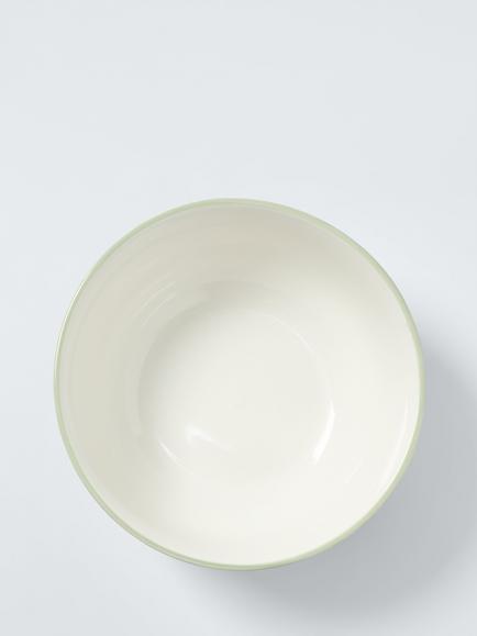John Lewis Striped Stoneware Bowl, 22cm, Red/White - view 2, Multi