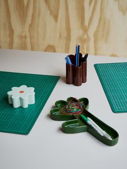 The Conran Shop Oddments Glazed Ceramic Pen Tray, Dark Green - view 2, Dark Green