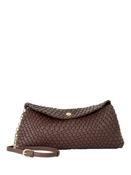 Dune Encourage Woven Clutch Bag, Brown