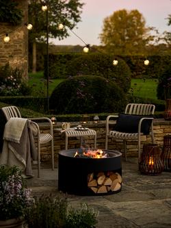 Garden Trading Sarsden Fire Pit & Log Store, Black - view 2, Black