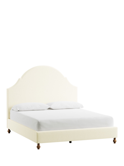 Pottery Barn Sommerville Upholstered Bed Frame, Super King, Ivory, Tuscan Brown