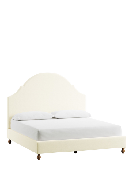 Pottery Barn Sommerville Upholstered Bed Frame, Kingsize, Ivory, Tuscan Brown
