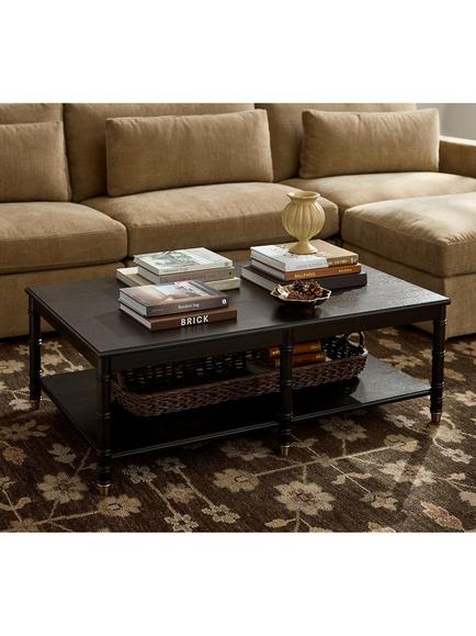 Pottery Barn Monroe Coffee Table, Warm Black - view 2, Black
