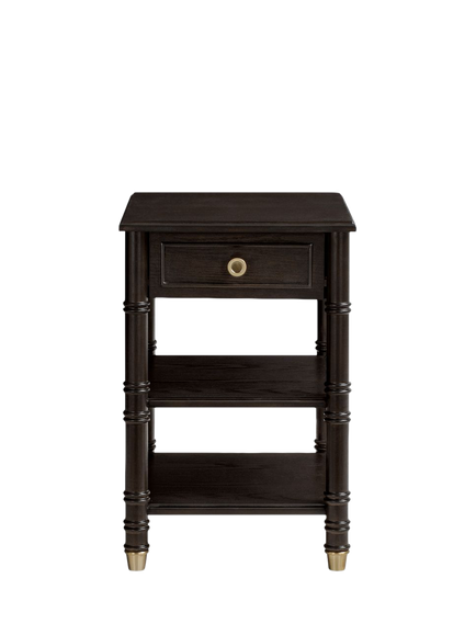 Pottery Barn Monroe Side Table, Warm Black, Black
