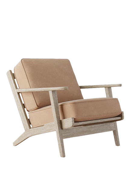 Pottery Barn Raylan Armchair, Nubuck Wheat, Nubuck Wheat