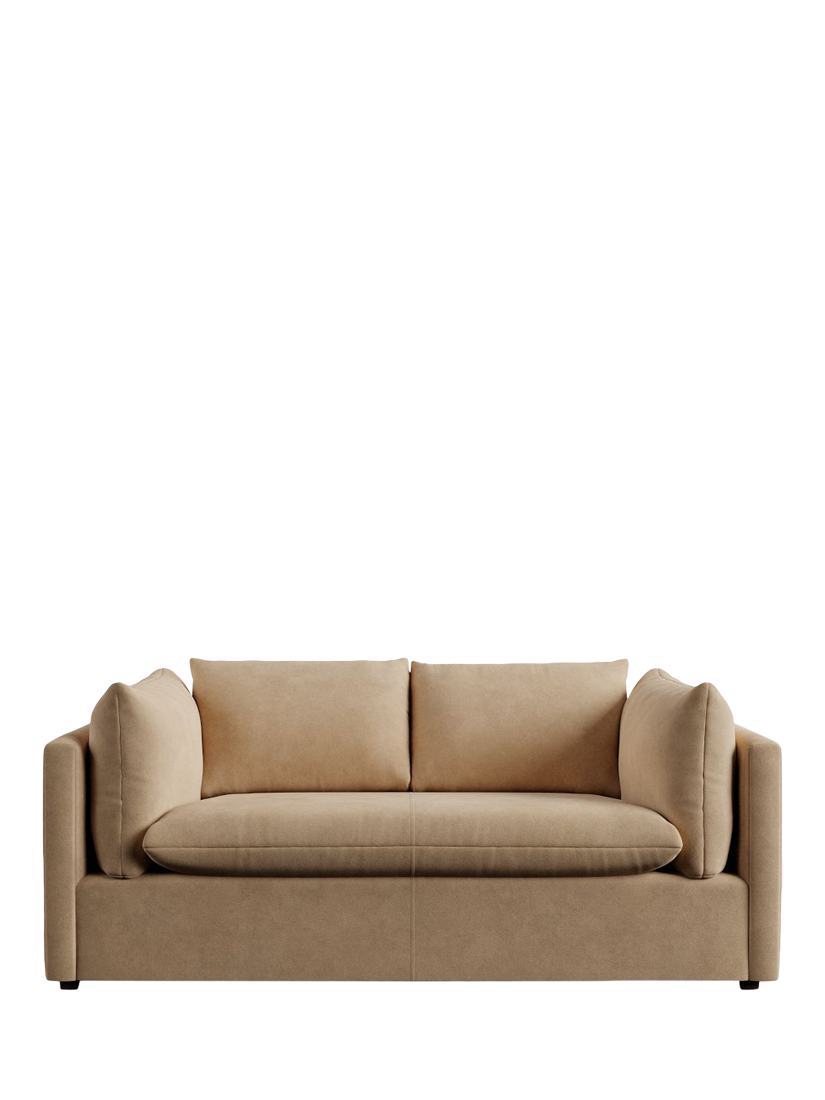 Palmetto Range, Pottery Barn Palmetto Leather Sofa, Sand