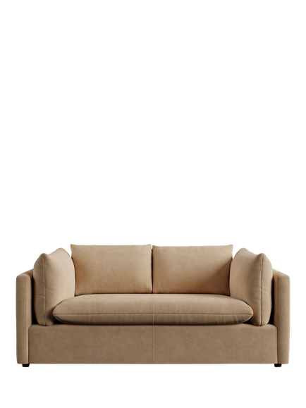 Pottery Barn Palmetto Leather Sofa, Sand, Nubuck Sand