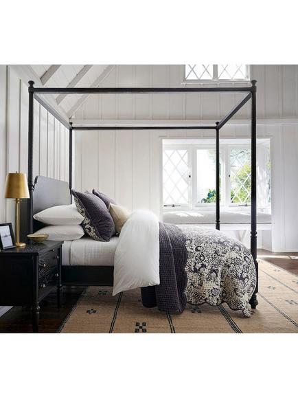 Pottery Barn Quilted Velvet Bedding, Charcoal - view 2, Charcoal