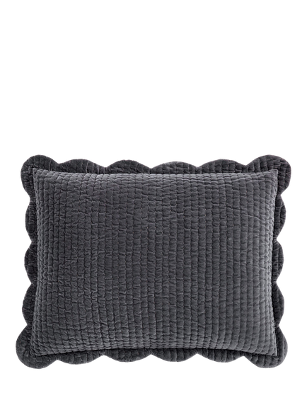 Pottery Barn Quilted Velvet Bedding, Charcoal, Charcoal