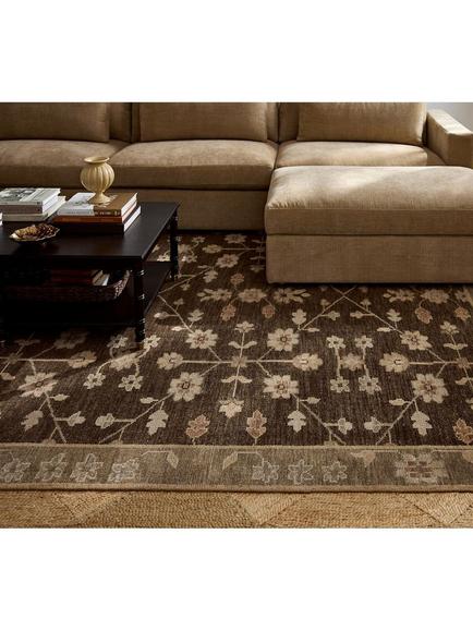 Pottery Barn Lainey Pure Wool Hand Knotted Rug, Mocha - view 2, Mocha
