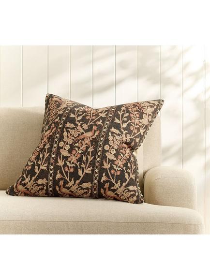 Pottery Barn Abbey Cushion Cover, Chocolate, Chocolate Multi