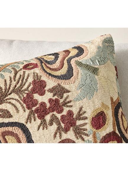 Pottery Barn Celine Embroidered Cushion Cover, Multi - view 2, Neutral Multi