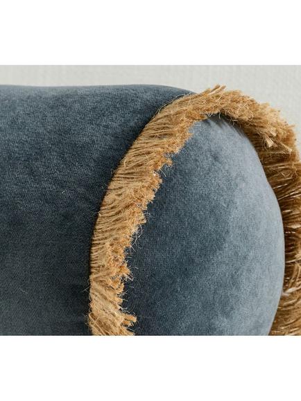 Pottery Barn Everywhere Velvet Bolster Cushion, Blue - view 2, Steel Blue