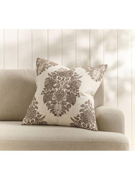 Pottery Barn Jennie Cushion Cover, Natural, Natural/Chocolate