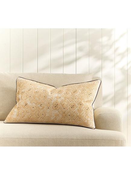 Pottery Barn Ravyn Lumbar Cushion Cover, Gold, Gold/Ivory