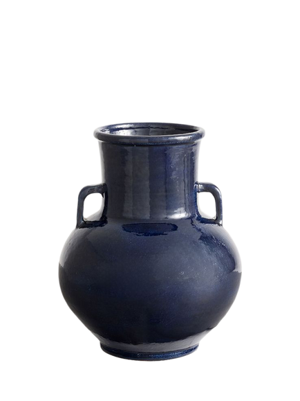 Pottery Barn Ceramic Jug Vase, H32cm, Blue, Blue
