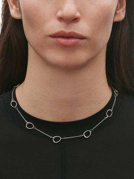 Georg Jensen Sterling Silver Offspring Interlock Necklace - view 2, Silver
