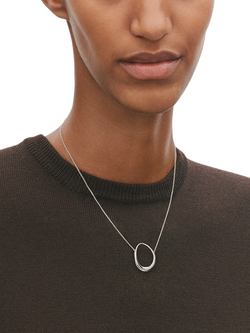 Georg Jensen Sterling Silver Offspring Egg Pendant Necklace - view 2, Silver