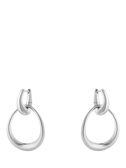 Georg Jensen Sterling Silver Detachable Hoop Earrings - view 2, Silver