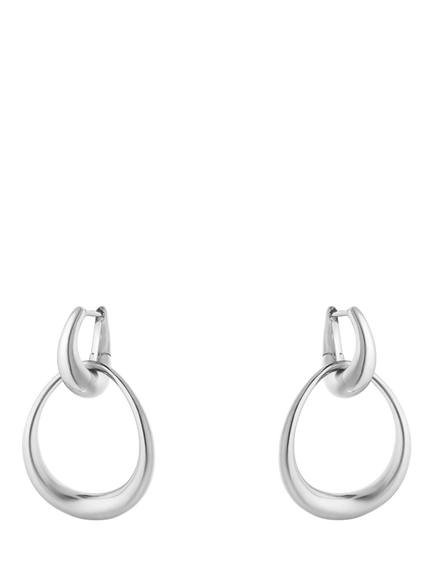 Georg Jensen Sterling Silver Detachable Hoop Earrings - view 2, Silver