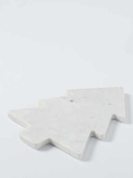 John Lewis White Marble Christmas Tree Board, 32cm - view 2, White
