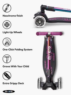 Micro Scooters Maxi Micro Foldable LED Scooter, Neochrome Purple - view 2, Neochrome Purple