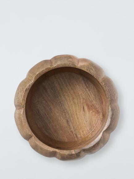 John Lewis Pumpkin Mango Wood Bowl & Lid, 25cm, Natural - view 2, Natural Natural