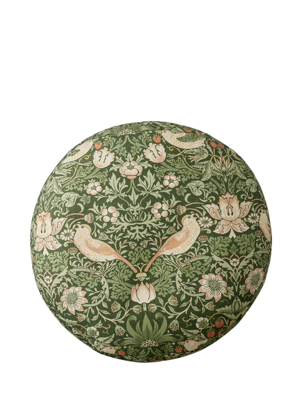 William Morris At Home Strawberry Thief Pouffe, Nettle - view 2, Nettle