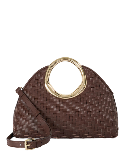 Dune London Dawnings Woven Grab Bag, Chocolate