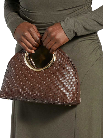 Dune London Dawnings Woven Grab Bag - view 2, Chocolate